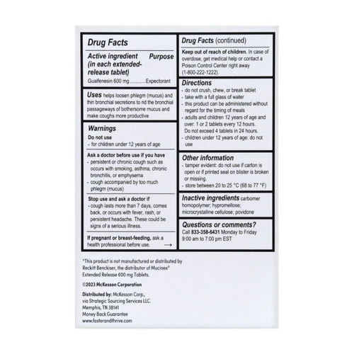 Foster And Thrive, 12 Hour Mucus Relief, 600 Mg, 30 Tabs - Image 2