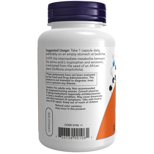 Now Foods, 5-HTP, 100 mg, 120 Vcaps - Image 3
