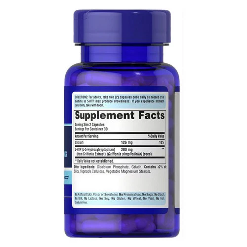 Puritan's Pride, 5-HTP 100 (Griffonia Simplicifolia), 100 mg, 60 Capsules - Image 2