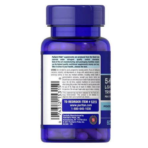 Puritan's Pride, 5-HTP 100 (Griffonia Simplicifolia), 100 mg, 60 Capsules - Image 3
