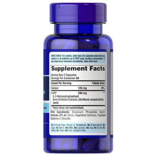Puritan's Pride, 5-HTP 100 (Griffonia Simplicifolia), 100 mg, 120 Capsules - Image 2