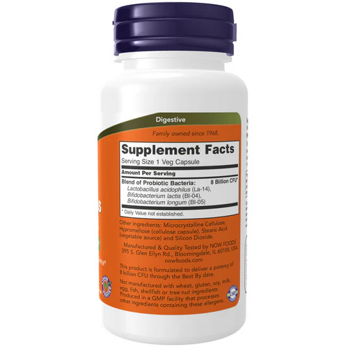 Now Foods, 8 Billion Acidophilus & Bifidus, 120 Caps - Image 2