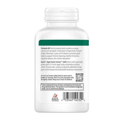 Kyolic, A.G.E. with Enzymes Formula 102, VEG, 200 TAB - Image 2