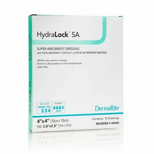DermaRite, Absorbent Dressing 4 X 4 Inch, Box Of 10