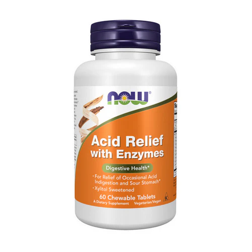 Now Foods, Acid Relief with Enzymes, 60 chewables
