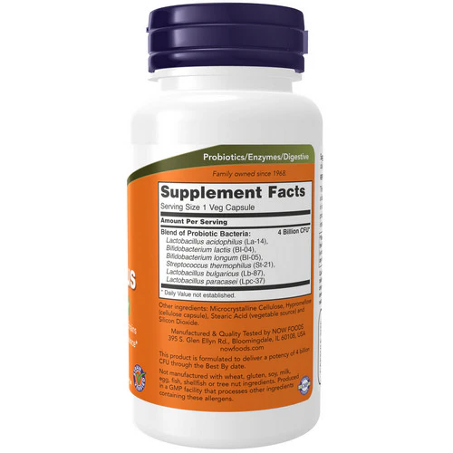 Now Foods, Acidophilus, 120 Caps - Image 2