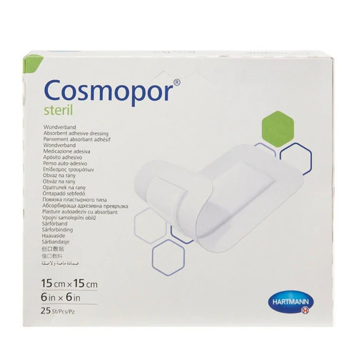Hartmann Usa Inc, Adhesive Dressing Cosmopor 6 X 6 Inch NonWoven Square White Sterile, Box Of 25
