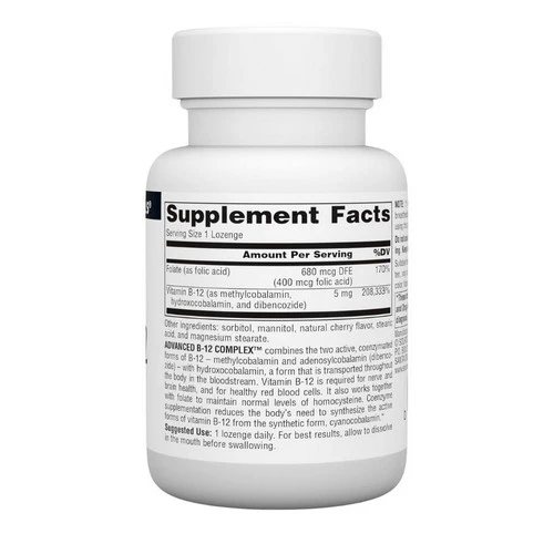 Source Naturals, Advanced B-12 Complex, 60 Tabs - Image 2