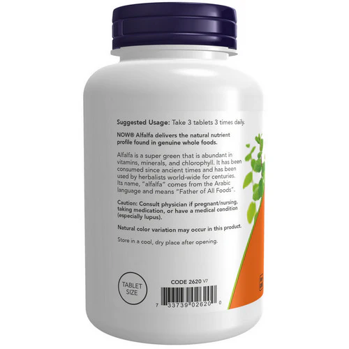 Now Foods, Alfalfa, 650 mg, 250 Tabs - Image 3