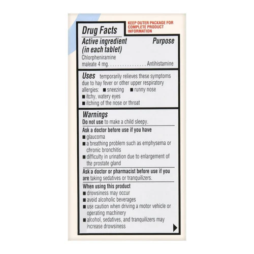 Foster And Thrive, Allergy Relief Chlorpheniramine Maleate, 4 Mg, 100 Tabs - Image 4