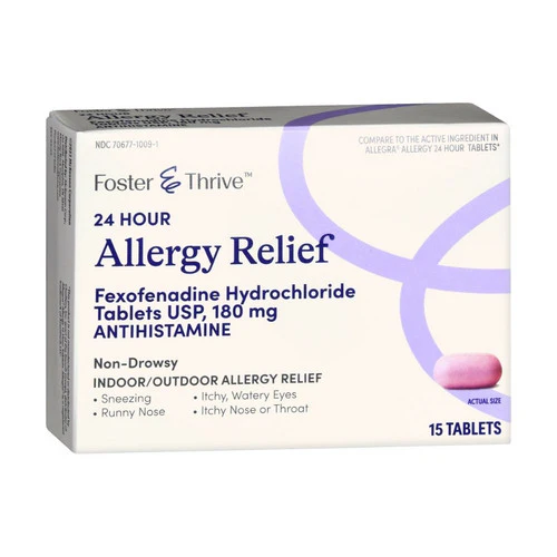 Foster And Thrive, Allergy Relief Fexofenadine Hcl, 180 Mg, 15 Tabs - Image 3