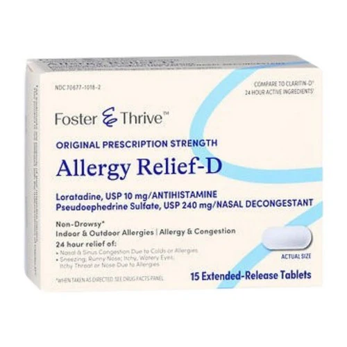 Foster And Thrive, Allergy Relief-D, 15 Tabs