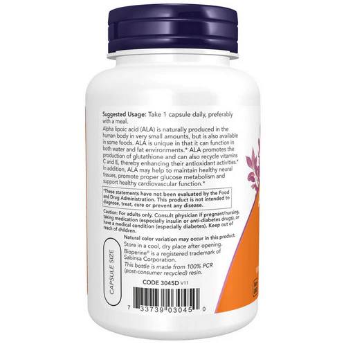 Now Foods, Alpha Lipoic Acid, 600 mg, 120 Vcaps - Image 3
