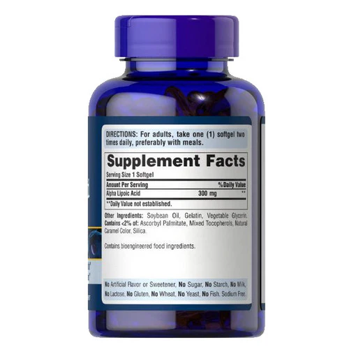 Puritan's Pride, Alpha Lipoic Acid, 300 mg, 120 Softgels - Image 2