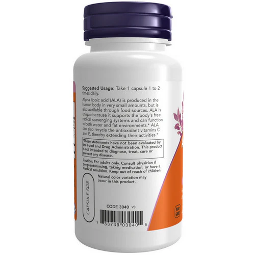 Now Foods, Alpha Lipoic Acid, 100 mg, 60 Vcap - Image 3