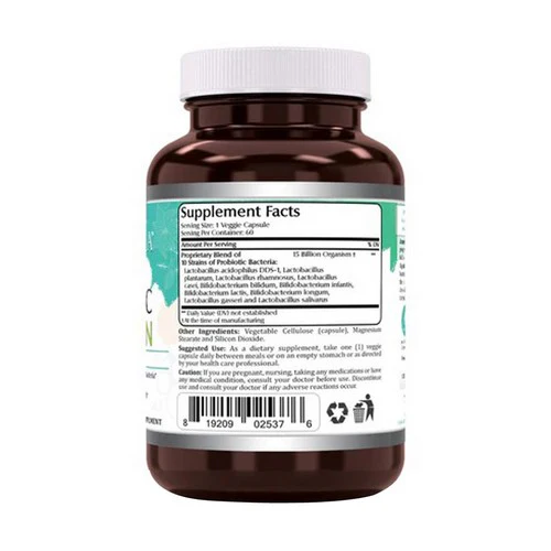 Amazing Nutrition, Amazing Flora Probiotic 10 Strains 15 Billion, 60 Veg Caps - Image 2
