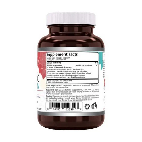 Amazing Nutrition, Amazing Flora Women's Probiotic 10 Strains 50 Billion, 60 Veg Caps - Image 2