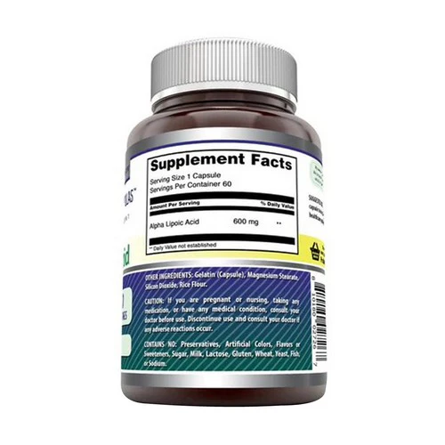 Amazing Nutrition, Amazing Formulas Alpha Lipoic Acid, 600 mg, 60 Caps - Image 2