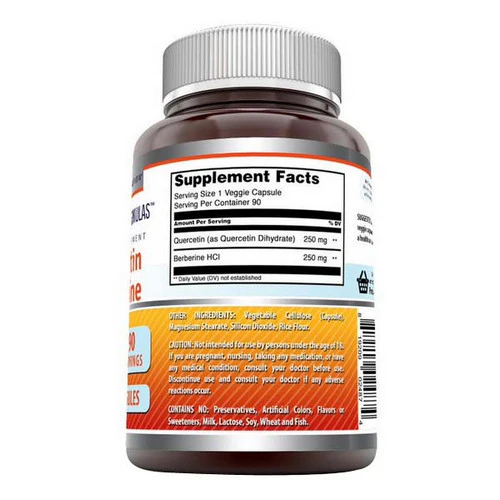 Amazing Nutrition, Amazing Formulas Berberine & Quercetin, 250 mg/250 mg, 90 Veg Caps - Image 2