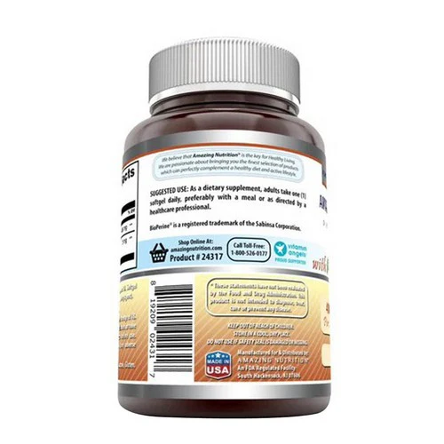 Amazing Nutrition, Amazing Formulas CoQ10 with Bioperine, 400 mg, 60 Softgels - Image 3