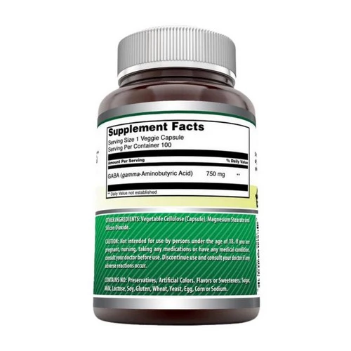 Amazing Nutrition, Amazing Formulas Gaba, 750 mg, 100 Veg Caps - Image 2