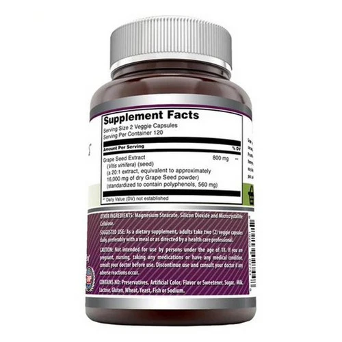 Amazing Nutrition, Amazing Formulas Grapeseed Extract, 1600 mg, 240 VegCaps - Image 2