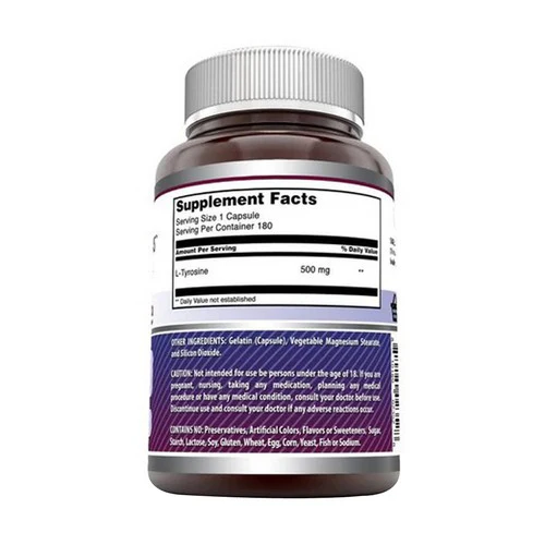 Amazing Nutrition, Amazing Formulas L-Tyrosine, 500 mg, 180 Caps - Image 2