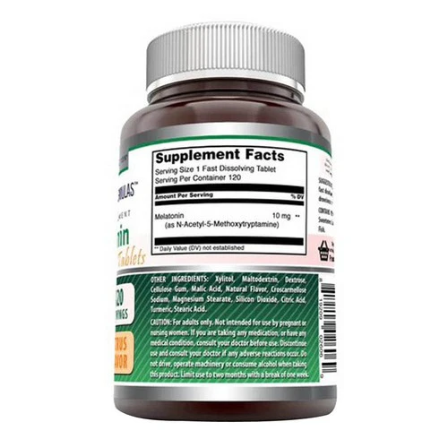 Amazing Nutrition, Amazing Formulas Melatonin Fast Dissolving Citrus, 10 mg, 120 Tabs - Image 2