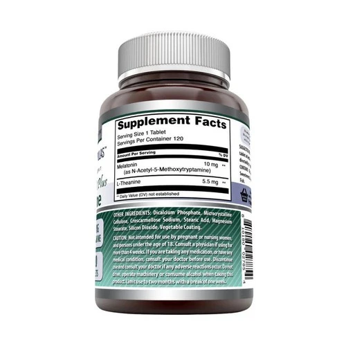 Amazing Nutrition, Amazing Formulas Melatonin Plus L-Theanine, 10 mg/5.5 mg, 120 Tabs - Image 2