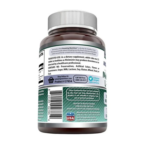 Amazing Nutrition, Amazing Formulas Melatonin Plus L-Theanine, 10 mg/5.5 mg, 120 Tabs - Image 3