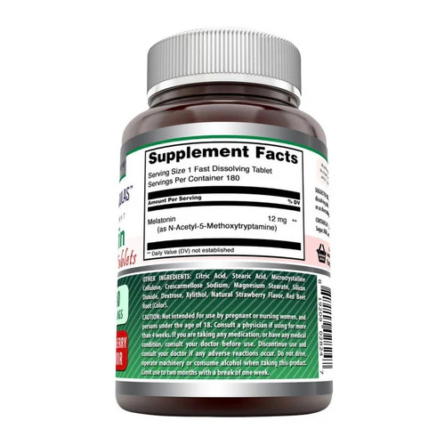 Amazing Nutrition, Amazing Formulas Melatonin Strawberry, 180 Tabs - Image 3