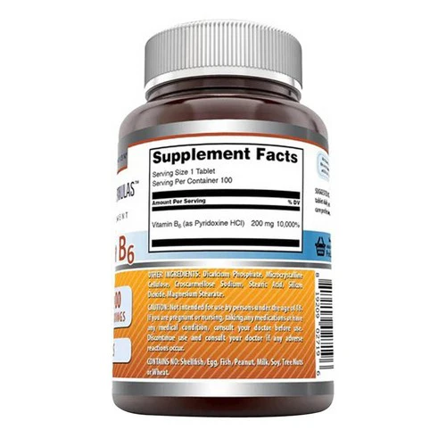 Amazing Nutrition, Amazing Formulas Vitamin B6, 200 mg, 100 Tabs - Image 2