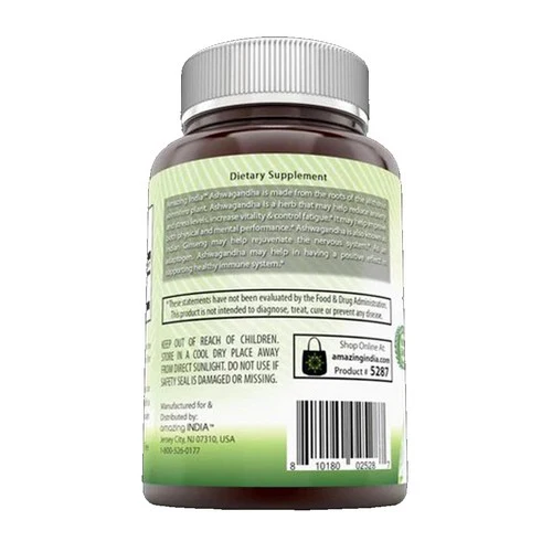 Amazing Nutrition, Amazing India Ashwagandha, 500 mg, 120 Veg Caps - Image 3