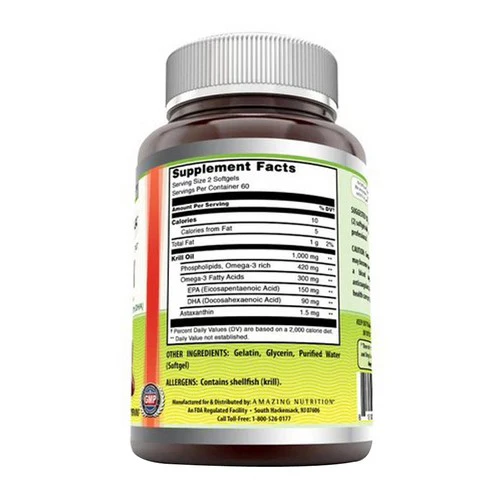Amazing Nutrition, Amazing Omega Krill Oil, 1000 mg, 120 Softgels - Image 2