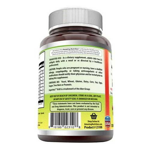 Amazing Nutrition, Amazing Omega Superba Krill Oil, 500 mg, 120 Softgels - Image 3