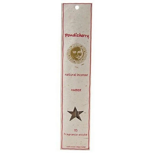 Pondicherry Natural Incense, Amber Incense Sticks, 15 Count