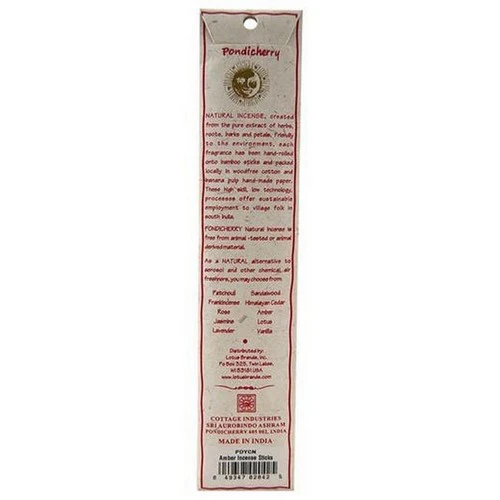 Pondicherry Natural Incense, Amber Incense Sticks, 15 Count - Image 2