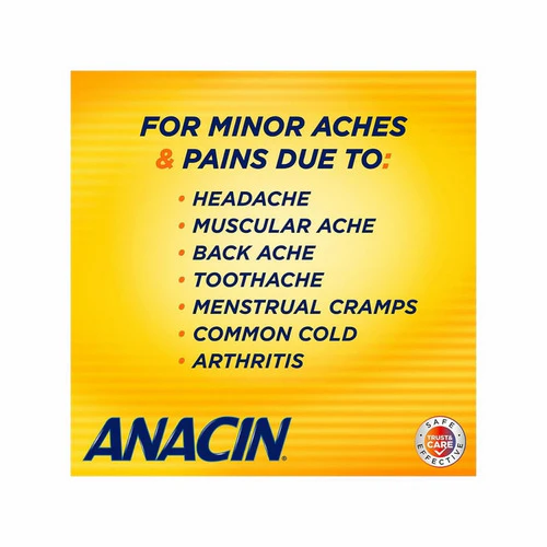 Anacin, Pain Relief Aspirin Tablets, 100 tabs - Image 2