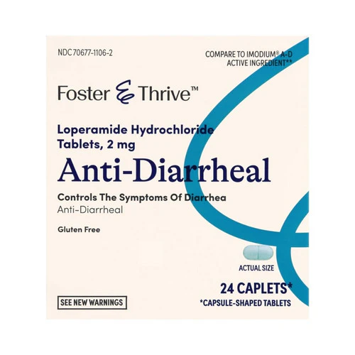 Foster And Thrive, Anti-Diarrheal Loperamide Hcl, 2 Mg, 24 Caps