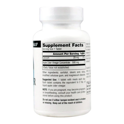 Source Naturals, Apple Cider Vinegar, 500 MG, 90 Tabs - Image 2