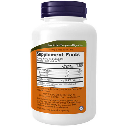 Now Foods, Apple Pectin, 700 mg, 120 Veg Caps - Image 2