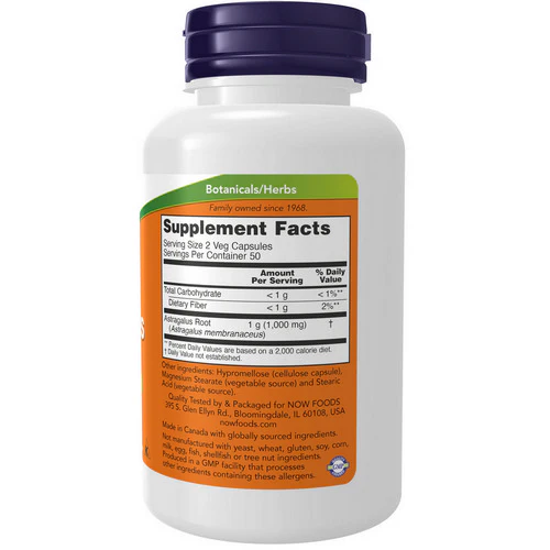 Now Foods, Astragalus, 500 mg, 100 Caps - Image 2