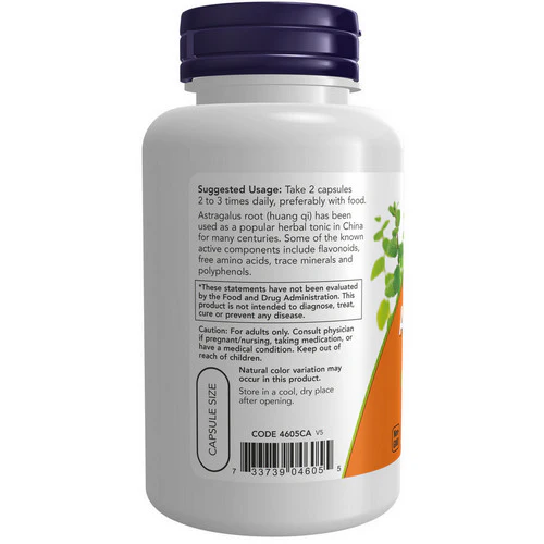 Now Foods, Astragalus, 500 mg, 100 Caps - Image 3