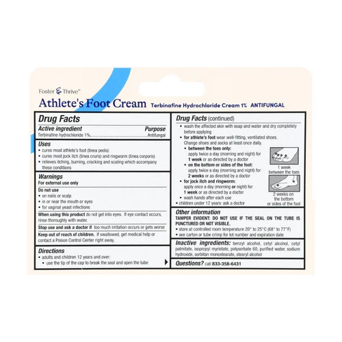 Foster And Thrive, Athlete's Foot Cream Terbinafine Hydrochloride 1%, 1 Oz - Image 2