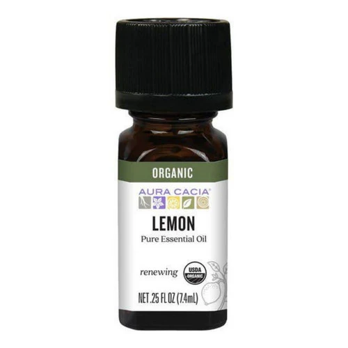 Aura Cacia, Aura Cacia Organic Lemon Essential Oil, 0.25 Oz