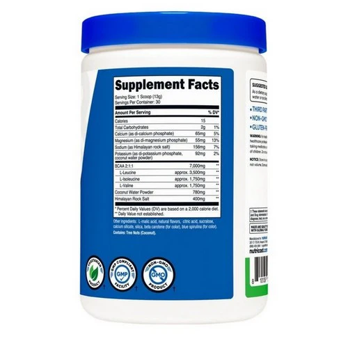 Nutricost, BCAA + Hydration Powder Green Apple, 30 Serving - Image 2