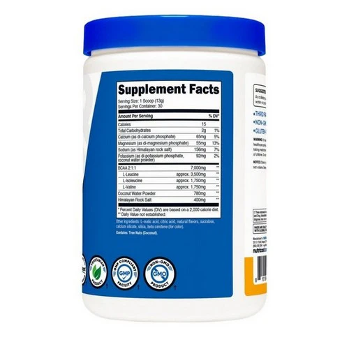 Nutricost, BCAA + Hydration Powder Peach Mango, 30 Serving - Image 2