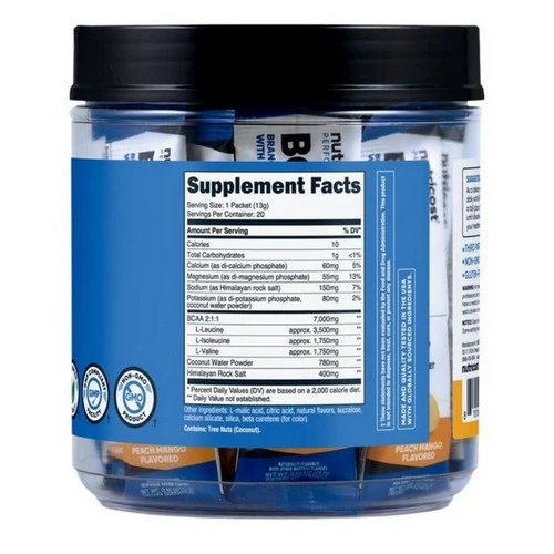 Nutricost, BCAA + Hydration Stickpacks Peach Mango, 20 Sticks - Image 2