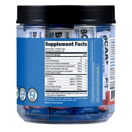 Nutricost, BCAA + Hydration Stickpacks Raspberry Lemonade, 20 Sticks - Image 2