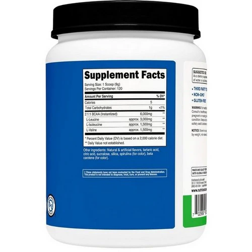 Nutricost, BCAA Powder Green Apple, 120 Servings - Image 3